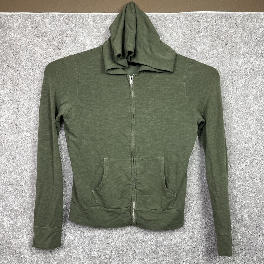 Monrow Supersoft Zip Up Hoody‎ Size Medium Army Green Hoodie Jacket
